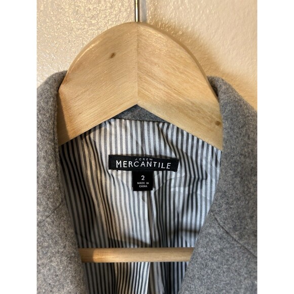 J.Crew 2 Wool Schoolboy Blazer Jacket Gray Gold Buttons Career Lined G7168 - Picture 6 of 6